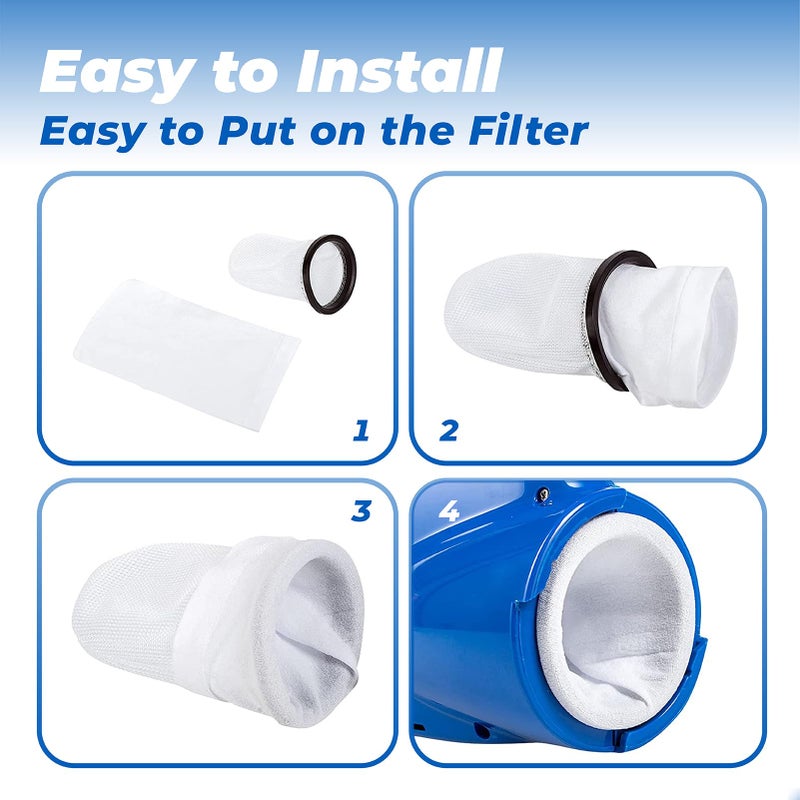 ANTOBLE 20 Pack Pool Skimmer Socks Micro Filter Bag Compatible with Pool Blaster Water Tech Catfish Max CG Aqua Broom Pool Vacuum Cleaner, Inground and Above Ground Pool Accessories - Image 4